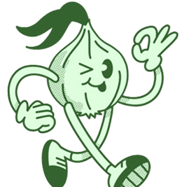 COMS mascot - friendly onion character